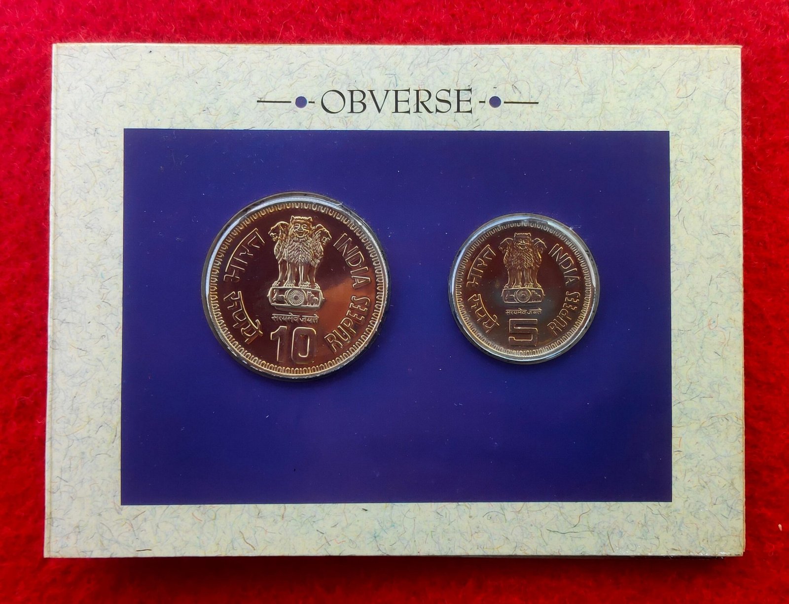 1991 – 37th Commonwealth Parliamentary Conference UNC 2 Coins Set (Rs.10, Rs.5) Bombay Mint - Image 2