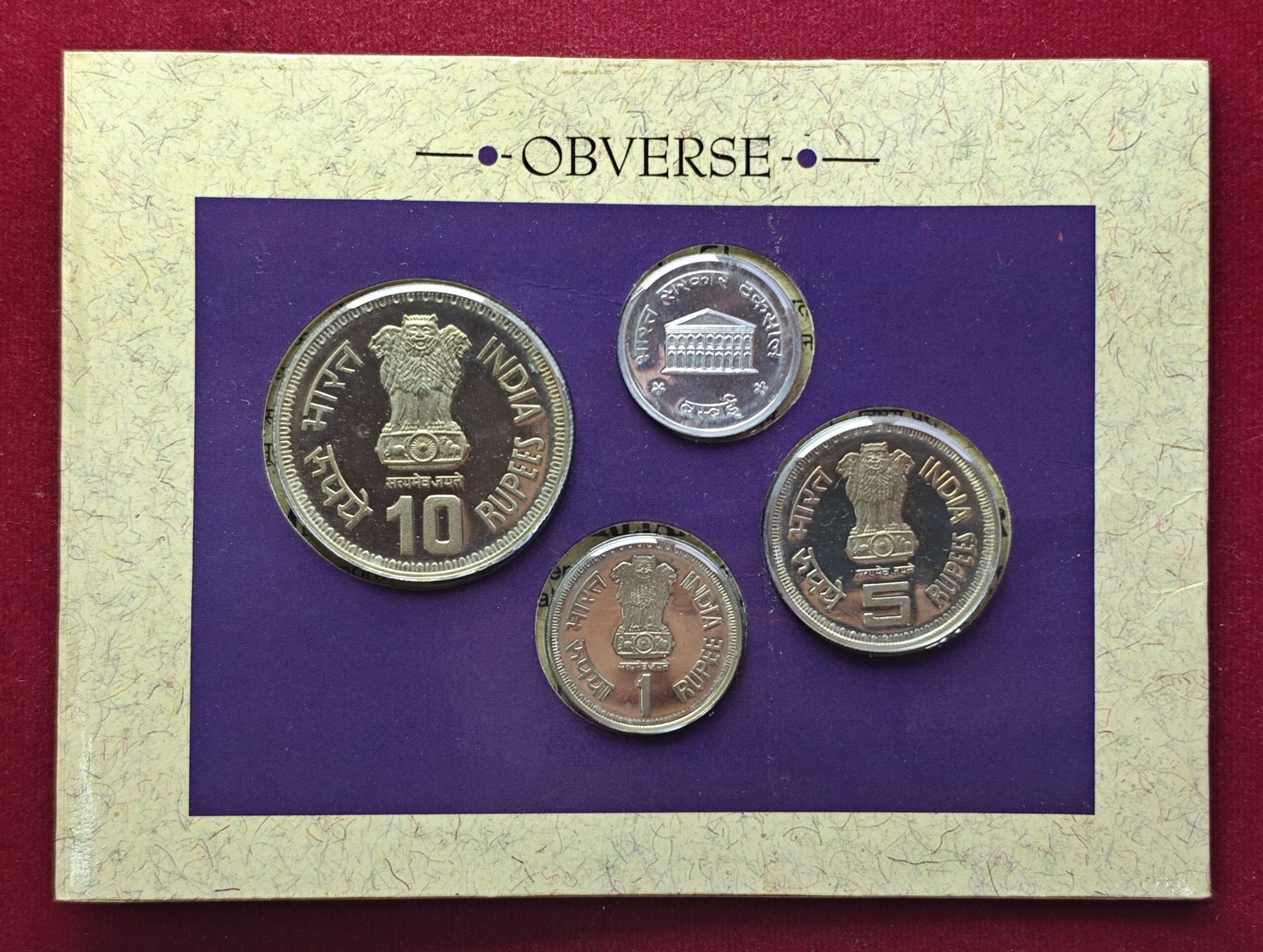 1991 – 37th Commonwealth Parliamentary Conference (Bombay) Proof 3 Coins Set (Rs.10, Rs.5, Re.1) - Image 2