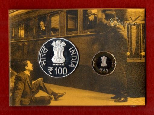 2015 - Mahatma Gandhi's Return from South Africa (Mumbai) Proof 2 Coins Set (Rs.100, Rs.10) - Image 2